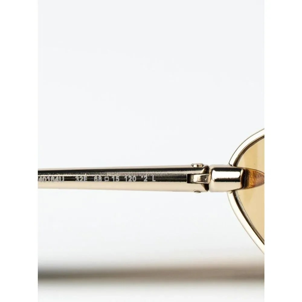 Loewe Men Sunglasses Gold Brown Wraparound LW40164U 32E NEW AUTHENTIC